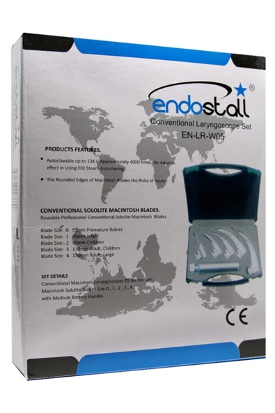 ENDOSTALL - Laringaskop 5 Blade Led - 2