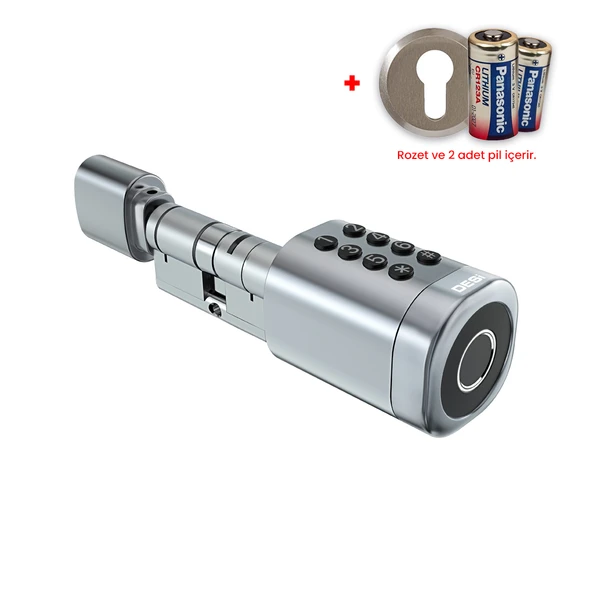 DESi QUiC Q001 Akıllı Silindir Kilit Uygulama-Parmak İzi-Tuş Takımı-Kart Okuyucu