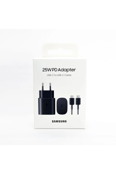 Samsung Galaxy M34 5G Fast Charging 25W Type-C Çıkışlı Kablolu Şarj Aleti Siyah(Samsung Türkiye Gara - 5