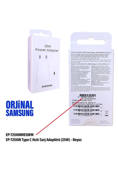 Samsung 25W Süper Hızlı Type-C Şarj Aleti Samsung EP-T2510N (Samsung Türkiye Garantili) - 3