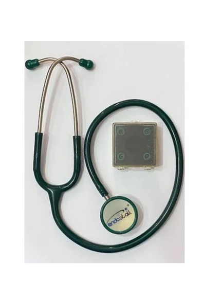 - Çift Taraflı Klasik Stetoskop - Steteskop - Paslanmaz Çelik - Pediatrik - Yeşil