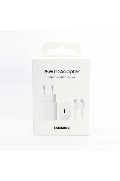 Samsung Galaxy A54 5G Fast Charging 25W Type-C Çıkışlı Kablolu Şarj Aleti Beyaz(Samsung Türkiye Gara - 5