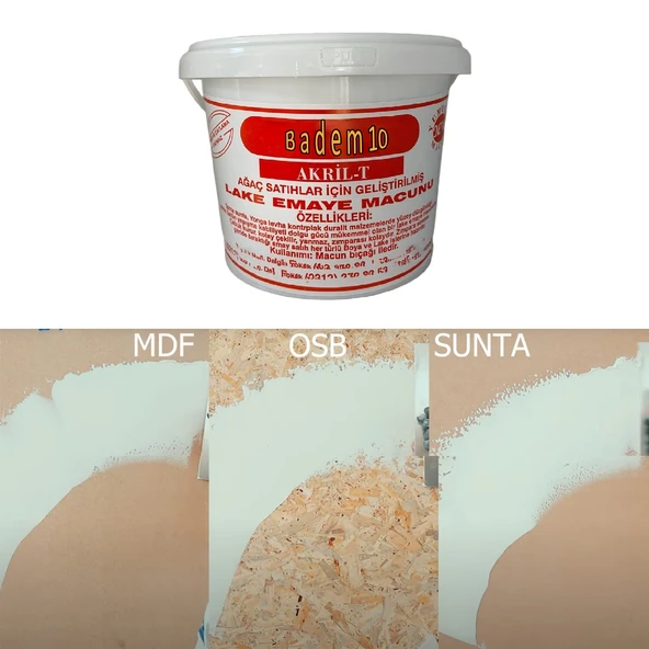Akril Lake Emaye Macunu Tahta Ahşap Sunta Mdf Yonga Kontrplak Duralit Dolgu Tamir Macunu Beyaz 3 Kg - 3
