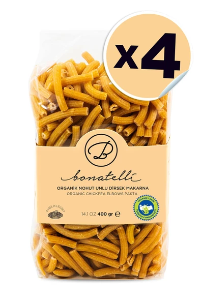 PASTA BONATTELLİ 4LÜ ORGANİK NOHUT UNLU MAKARNA