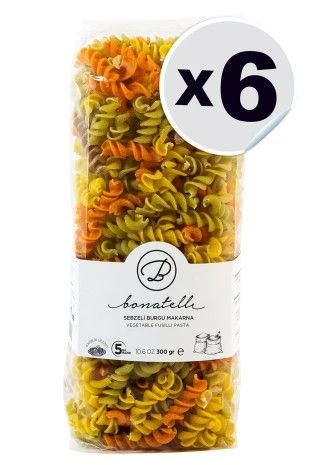 PASTA BONATELLİ 6LI SEBZELİ BURGU MAKARNA