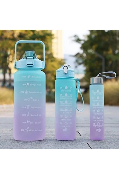 TTT 3'lü motivasyon suluk seti 2.000 ML - 750 ML- 300 ML 3’lü se