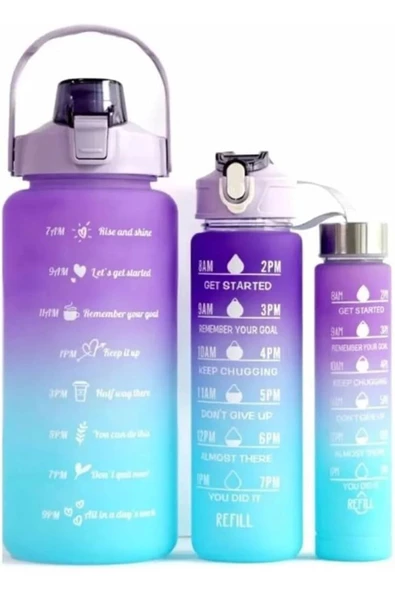TTT 3'lü motivasyon suluk seti 2.000 ML - 750 ML- 300 ML 3’lü se - 2