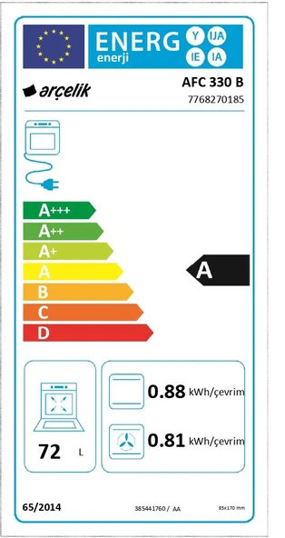 Arçelik AFC 330 B Fibona Serisi Ankastre Standart Fırın - Resim 6