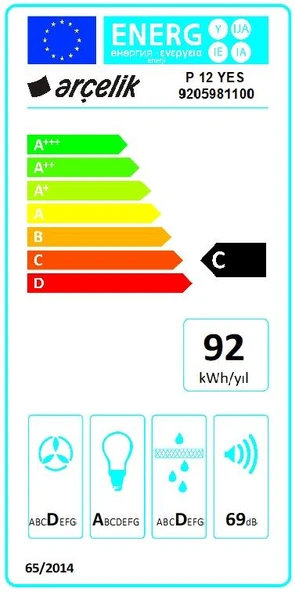 Arçelik P 12 YES Ankastre Duvar Tipi Davlumbaz - Resim 6