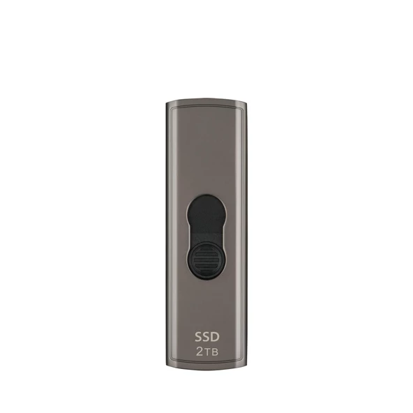 Transcend TS2TESD330C 2TB Type-C 10Gbps Gizlenebilir Başlıklı Taşınabilir Metal Kasa SSD - 2