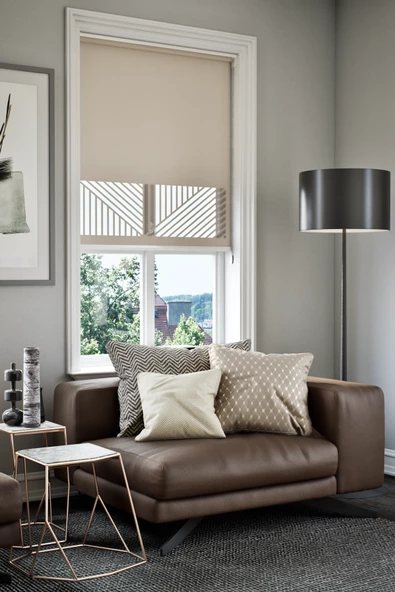 Lazer Kesim Mat Stor Perde, Lazer Kesimli Klasik Serisi, C-151003 Açık Kahverengi ürün görseli 1