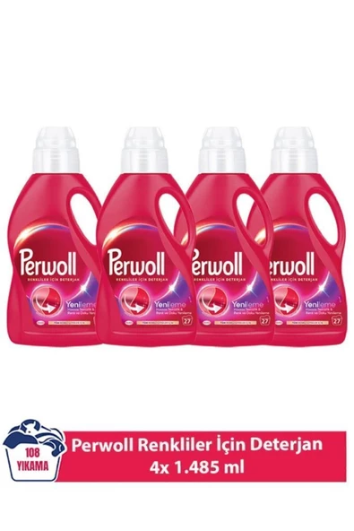 Perwoll Sıvı Çamaşır Deterjanı 1,5 lt Renkliler 4 Adet