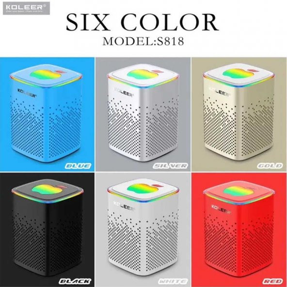 PrimeX Premium Koleer S818S Bluetooth 5.0 RGB 5W 70Hz Kablosuz Hoparlör Siyah - 4