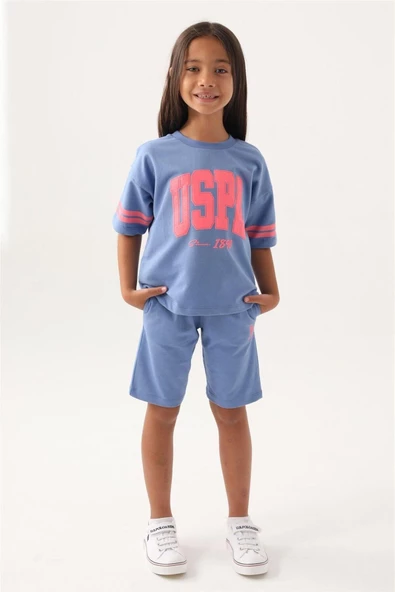 U.S. POLO ASSN. KIZ GARSON BERMUDA TAKIM US1837-G