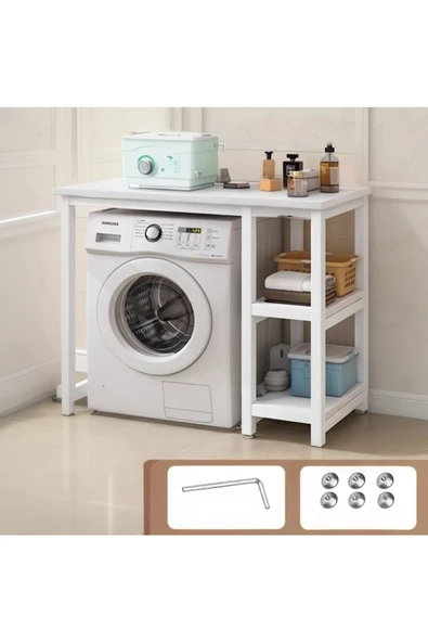 anka design  LİNDSAY ÇAMAŞIR MAKİNESİ BÖLMELİ BANYO RAFI - 3