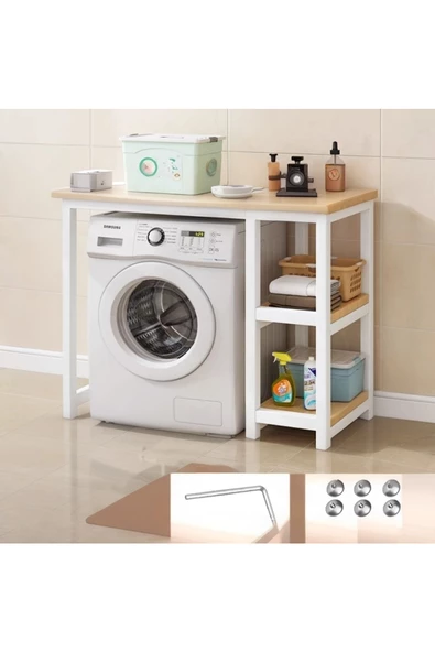 anka design  LİNDSAY ÇAMAŞIR MAKİNESİ BÖLMELİ BANYO RAFI