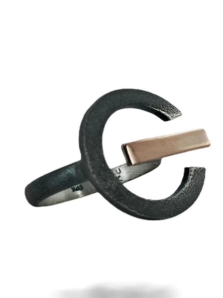 El Üretim Özel Tasarım Taşsız Otantik 925 Gümüş Yüzük - Resim 3