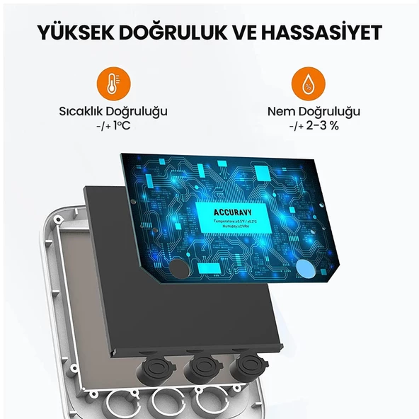 ThermoPro TP157 İç Mekan (Sera, Dolap, Bebek Odası) Hassas Sıcaklık ve Nem Ölçer Mini Termometre 2 Adet - 6