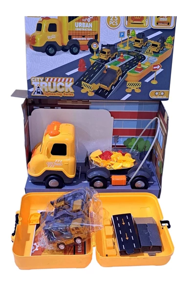 CanEm City Truck Sesli Işıklı İş Makinesi Arabası Oyuncak Kamyon 3+ - 2