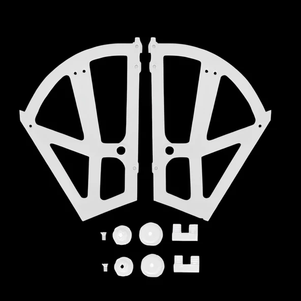 Ayakkabılık Açılır Kapanır Raf Bağlantı Aparatı Plastik 1 Takım Sağ Sol Farklı Bölmeli Beyaz Renk - 4