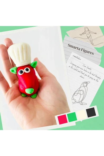 Smarta Kids Havayla Kuruyan Modelleme Hamuru 70gr Kırmızı - 5