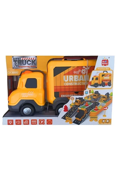 CanEm City Truck Sesli Işıklı İş Makinesi Arabası Oyuncak Kamyon 3+