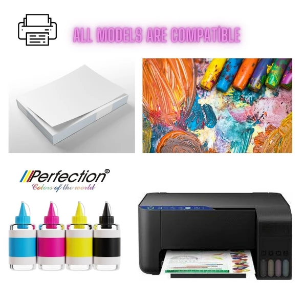 PERFECTİON Canon Uyumlu GI-490 G1411 G2411 G3411 G4411 4 Renk Mürekkep Dolum Seti  4 x 100 gr. - 2