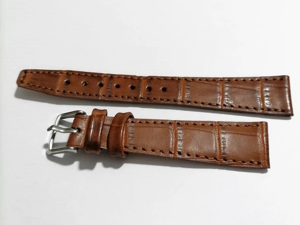 Fado&Her Saate Uyumlu Hakiki Kahverengi  Deri Saat Kordonu 20 mm  (118 ) - Resim 4