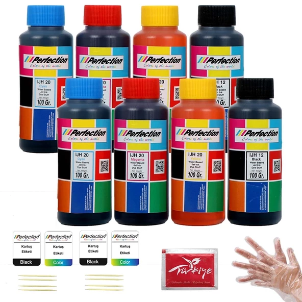 PERFECTİON Canon Uyumlu GI-490 G1416 G2416 G3416 G4416 4 Renk Mürekkep Dolum Seti 8x100 gr.