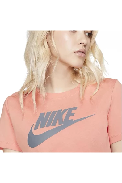 Nike - Logo baskılı  bayan tişört (pamuk)- BV6169-606 - 5