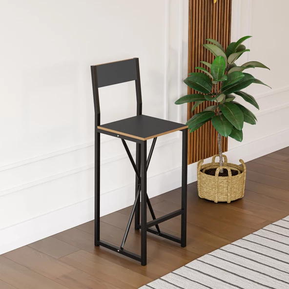 Eportatif Bar Sandalyesi Mutfak Sandalyesi Otel Cafe Sandalye Füme 1566 - 2