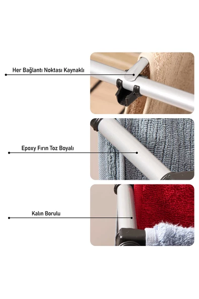 Vipaş Pera Soft Siyah Çamaşır Kurutmalığı - 3