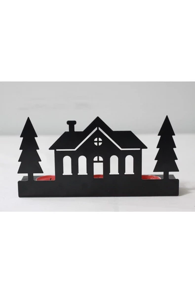 Dekoratif Ev Tasarım Metal Mumluk Siyah Şamdan - 7