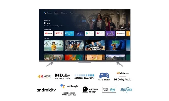 TCL 55P725 4K Ultra HD 55" 140 Ekran Uydu Alıcılı Android Smart LED TV - KUTU HASARLI - 6