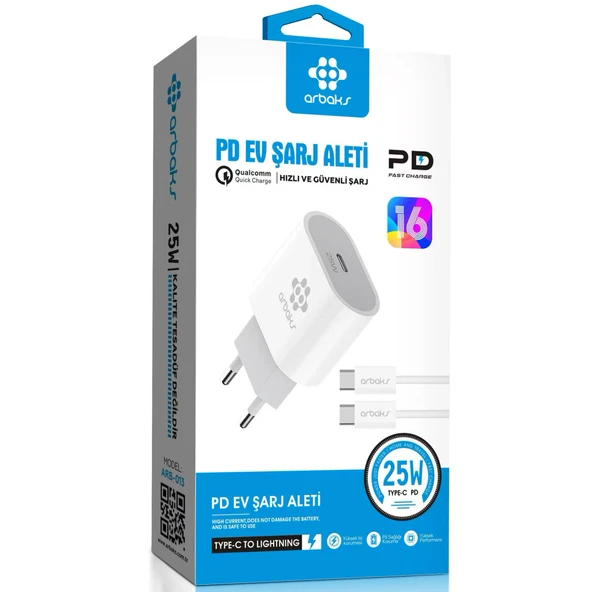 PD 25W iphone 16 Serisi Şarj Aleti Arbaks ARB-013T