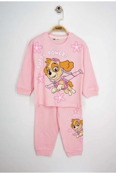 Paw Petrol Fitilli İnterlok Kız Pijama Takımı - 5