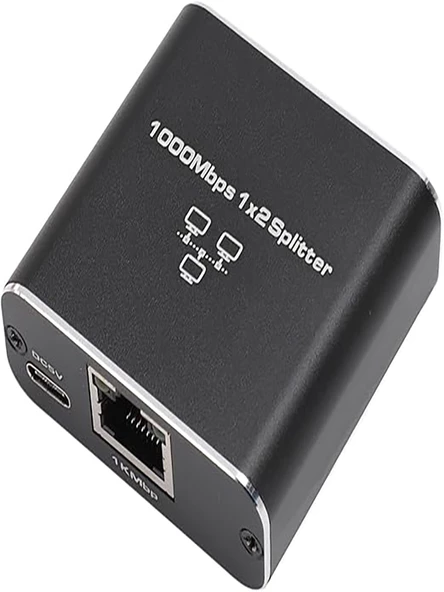 Ethernet Ayırıcı 1'i 2 Arada Çıkış Yüksek Hızlı 1000Mbps Cat5/5e/6/7/8 Kablo İçin Ayırıcı Adaptörü - Resim 2