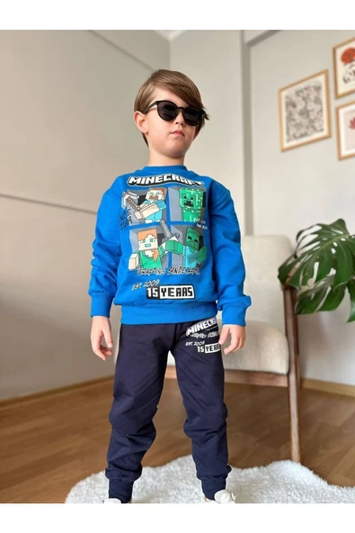MİNECRAFT Desenli Bisiklet Yaka Efsane Takım - 4
