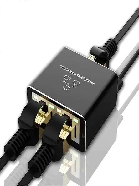 Ethernet Ayırıcı 1'i 2 Arada Çıkış Yüksek Hızlı 1000Mbps Cat5/5e/6/7/8 Kablo İçin Ayırıcı Adaptörü - Resim 5