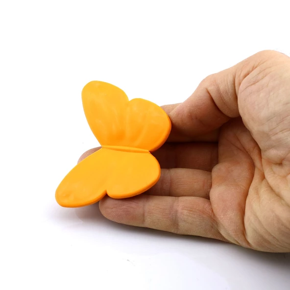 Plastik Kelebek Kulp Turuncu 10 ADET Mobilya Çoçuk Odası Kız Erkek Dolap Kapak Kulpu Çekmece Kulbu - 2
