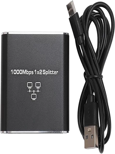 Ethernet Ayırıcı 1'i 2 Arada Çıkış Yüksek Hızlı 1000Mbps Cat5/5e/6/7/8 Kablo İçin Ayırıcı Adaptörü - Resim 4