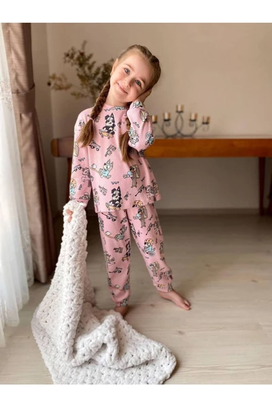 Bluey Kız Çocuk Pijama Takımı - 3