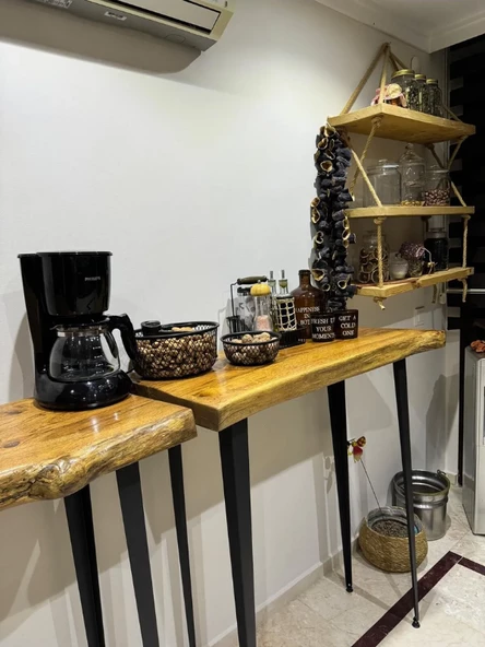 90cm Dekoratif Metal Firkete Bar Masası/Dresuar Ayağı - 2