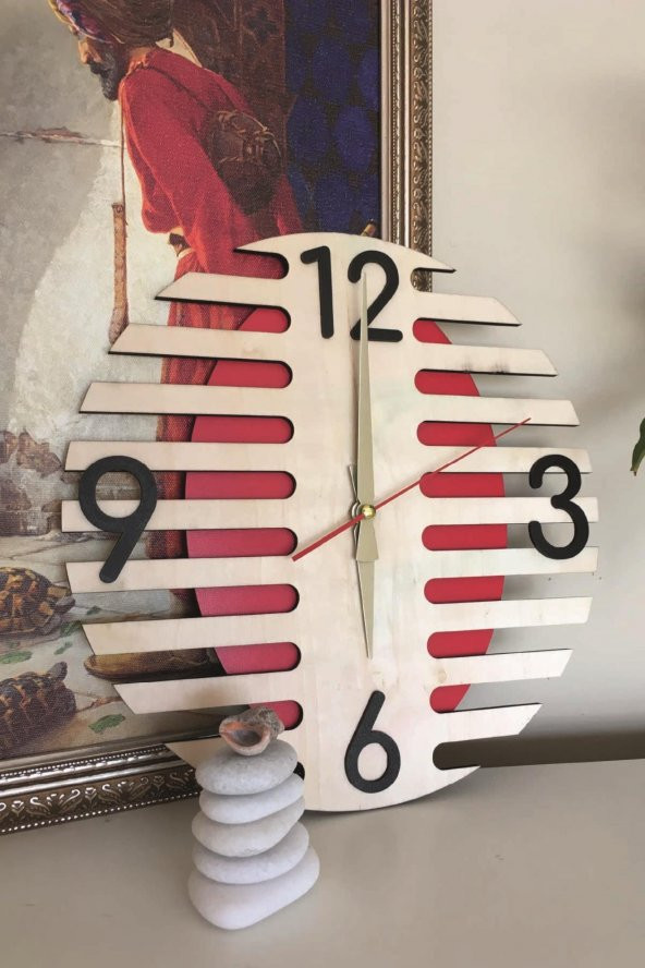 Dekoratif Ahşap Saat 30 Cm Duvar Saati - 2