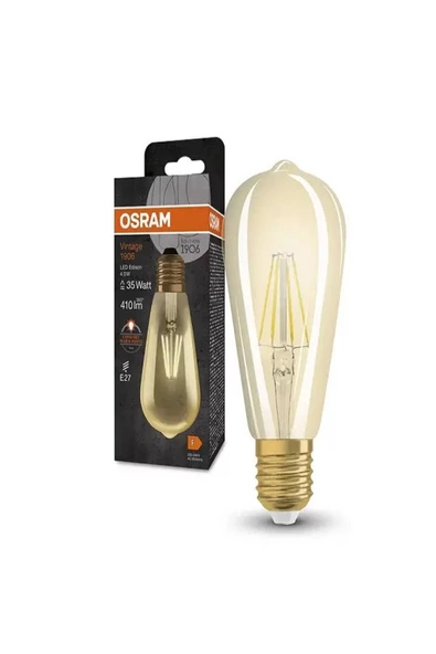 Osram Led Vintage Gold Edison 4W 2400K 410lm E27 Duy Flamanlı Sarı Işık Ampul - 4