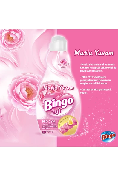 Bingo Soft Konsantre Çamaşır Yumuşatıcısı Mutlu Yuvam 1440 ml X 6 Adet - 7