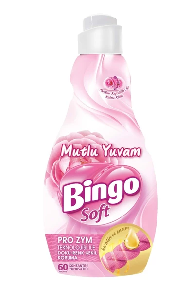 Bingo Soft Çamaşır Yumuşatıcı Konsantre 1440ML Mutlu Yuvam (9 Lu Set) - 2