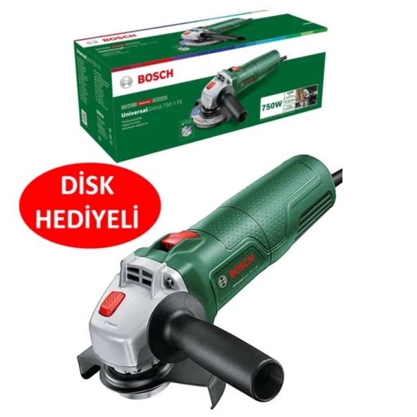 Bosch Spiral Avuç Içi Taşlama Makinası Sipral Avuç Taşlama 750 Watt 115 mm + 115 mm Metal Kesme Diski