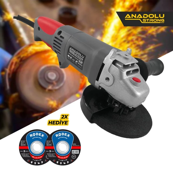 Anadolu Strong ANS1007 900 Watt Devir Ayarlı Spral Taşlama 115-125 mm Disk Çapı 2 Adet Disk Hediye - Resim 5