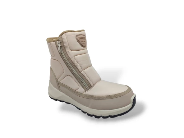 Scooter 7449 Kadın Krem Fermuarlı Su Geçirmez ( Watertight ) Kar Botu - 2